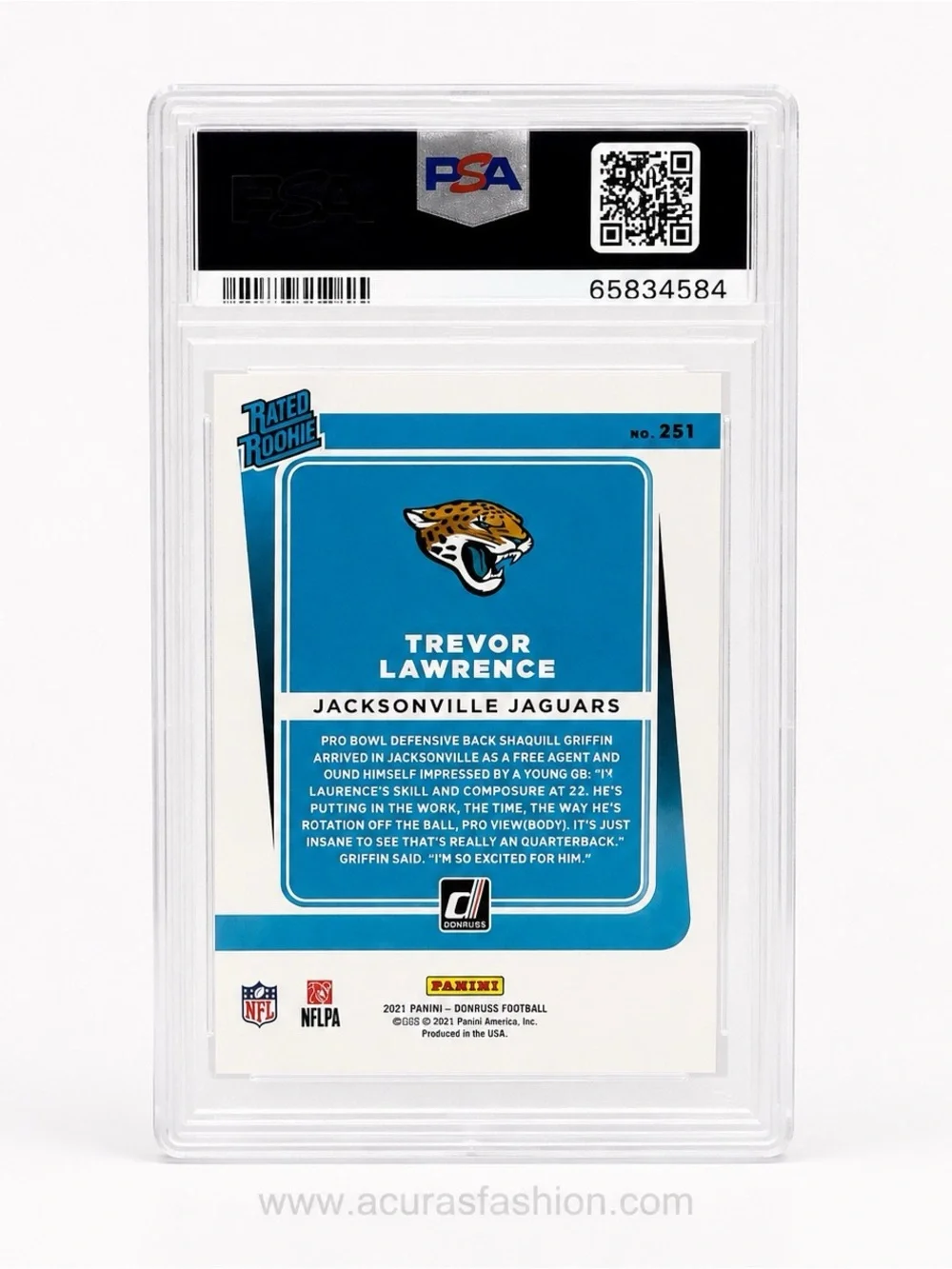 PSA 10 Gem Mint Trevor Lawrence Rated Rookie #251 2021